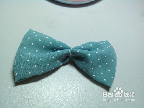 雪纺蝴蝶结拼布发圈教程