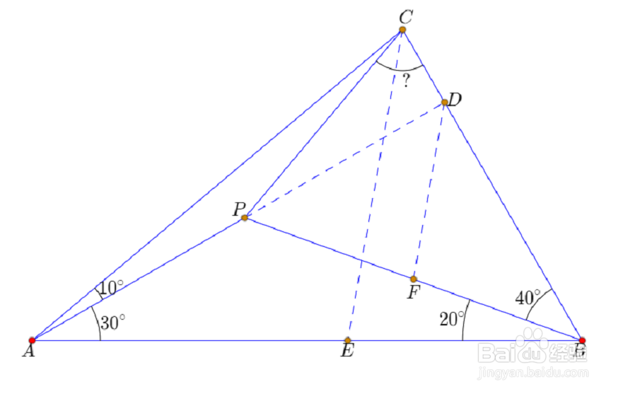 【平面几何】10°20°70°10°30°40°型角格点三角形