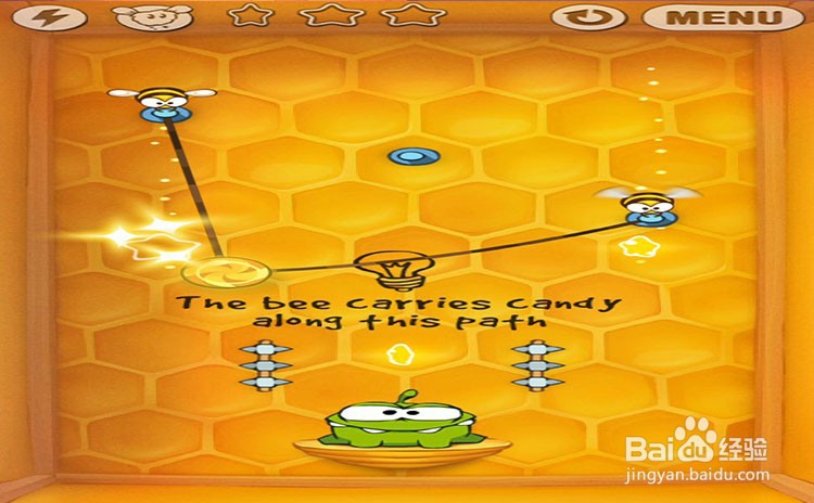 手机游戏割绳子level10-1三星攻略