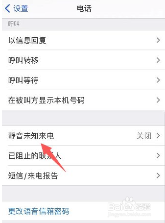 苹果手机怎么关闭未知来电静音