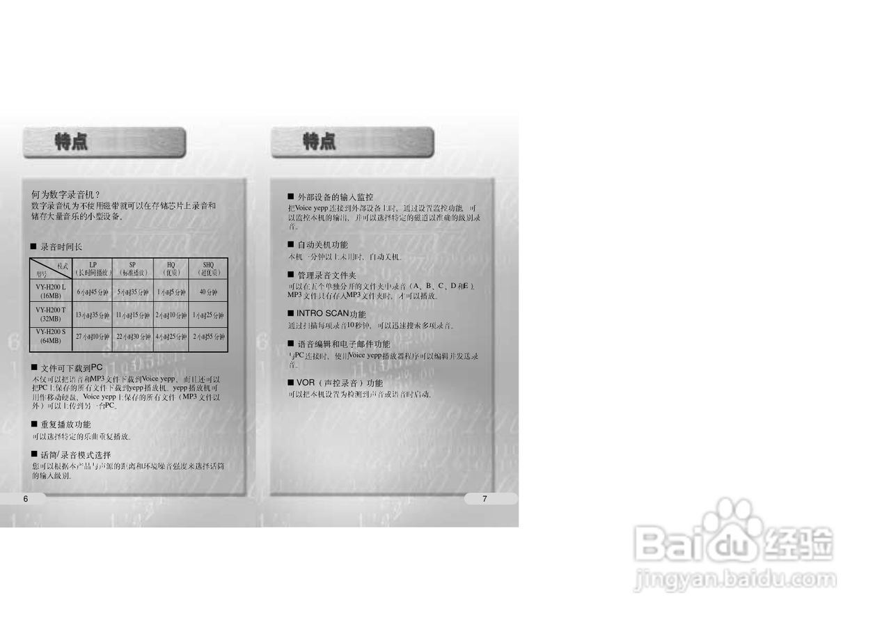 三星VY-H200 MP3播放器使用说明书:[1]