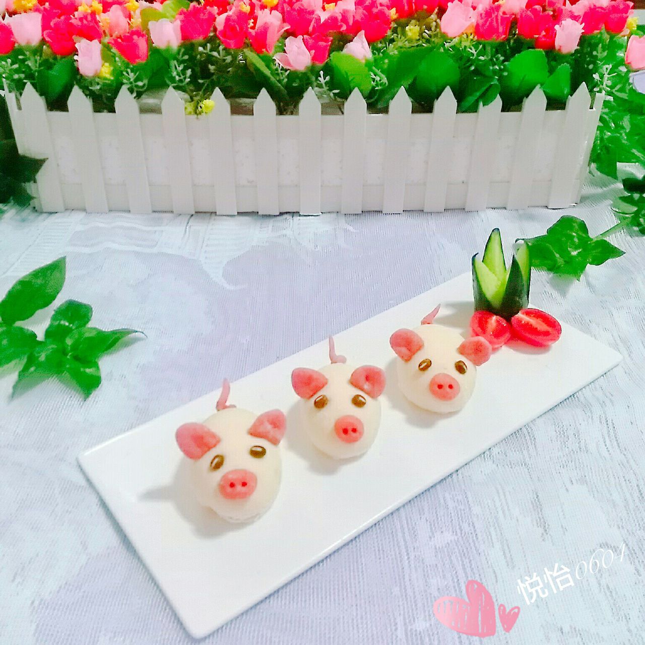 萌萌的卷翘尾巴的小猪馒头，女生必备技能