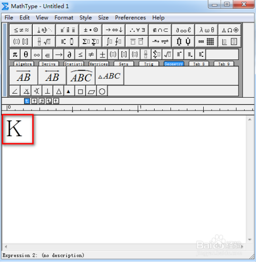 MathType怎么输入大写字母K