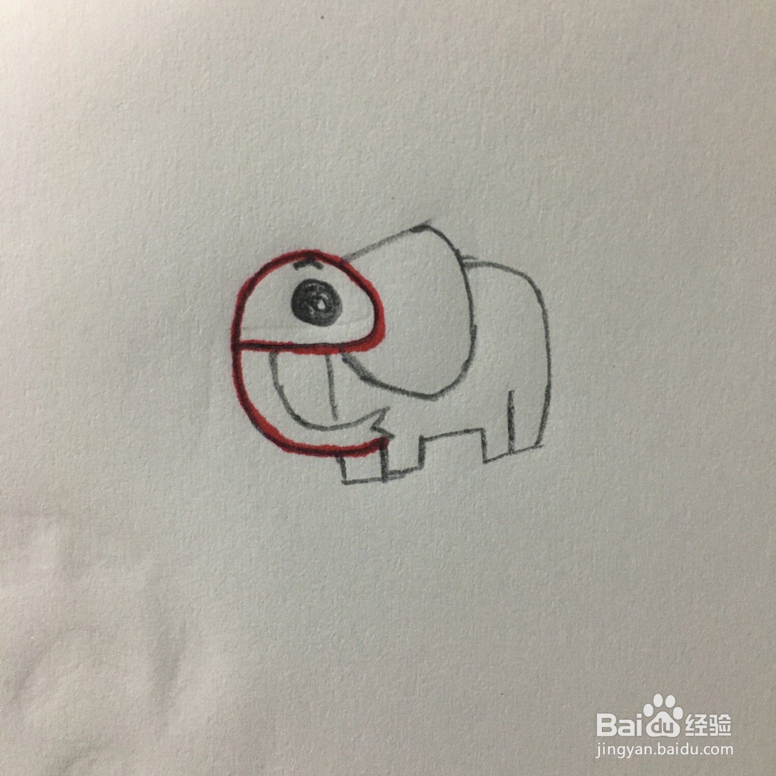 字母E简笔画画大象怎么画