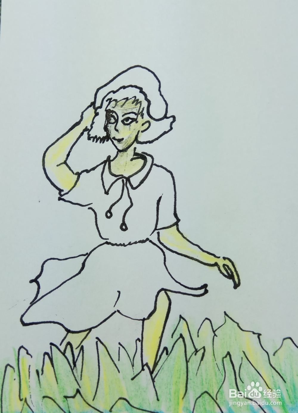 怎样画简笔画在绿丛中行走？