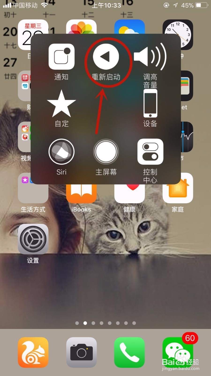 苹果IOS11系统如何开启重启功能?