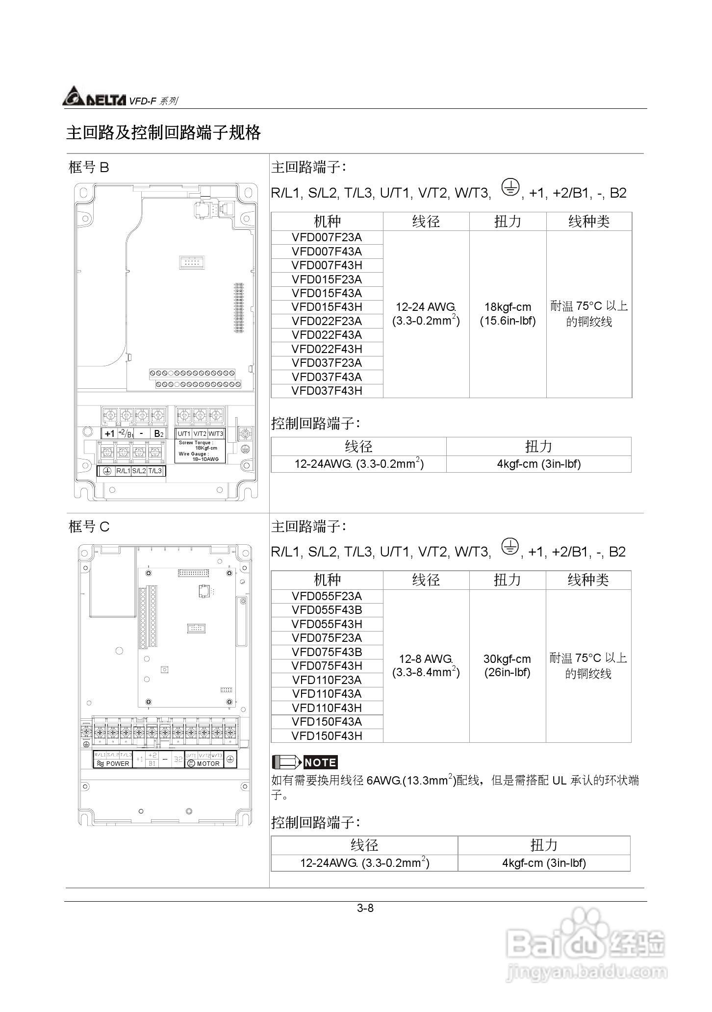 台达风机水泵专用型交流电机驱动器VFD-F系列说明书:[3]