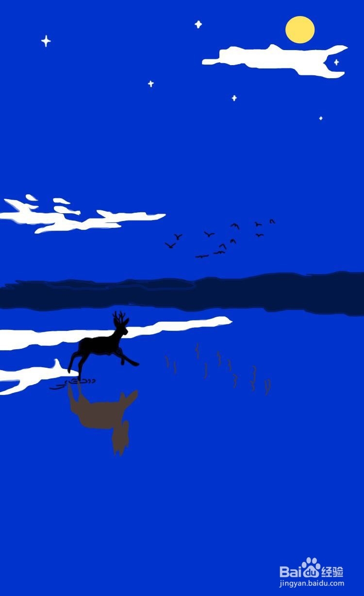 插画教程之月下的鹿影