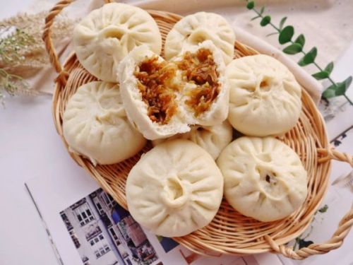 白萝卜粉条素包子