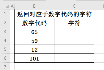 WPS工作表中如何用char函数将数字代码转为字符