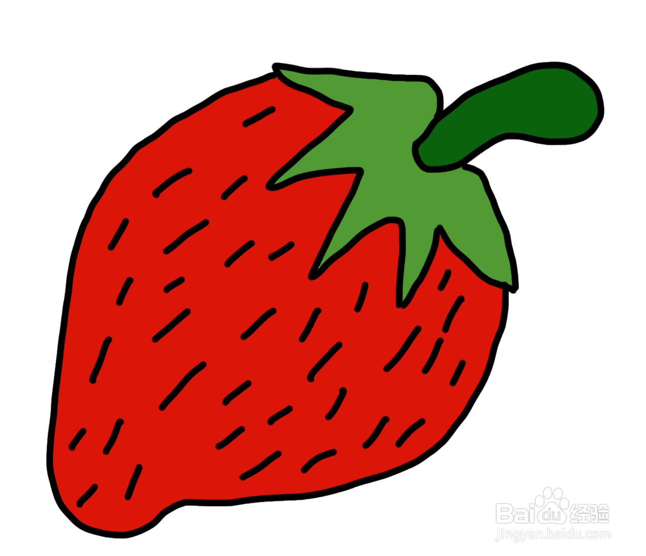草莓简笔画图片带颜色图片