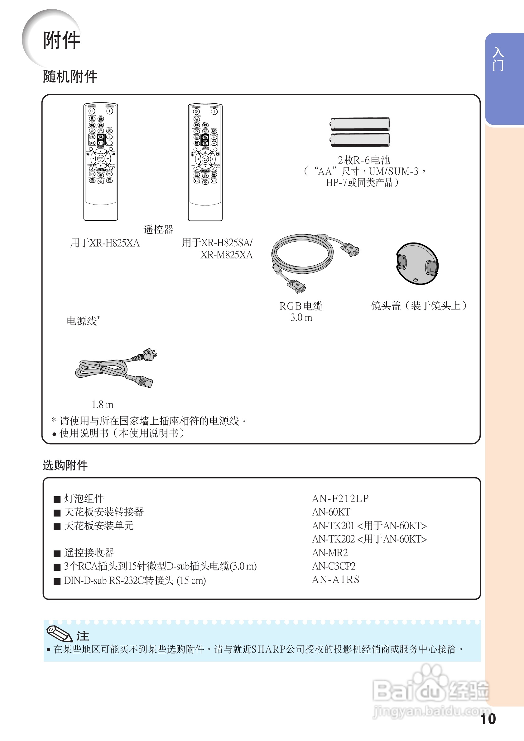 夏普XR-M825XA投影机使用说明书:[2]