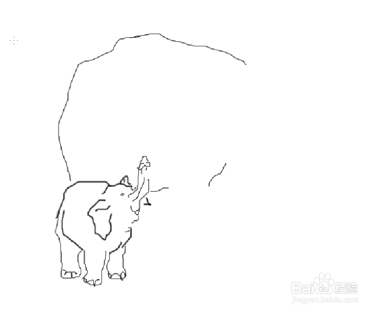 photoshop画大象喂小象