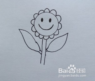 儿童简笔画:一朵笑脸花