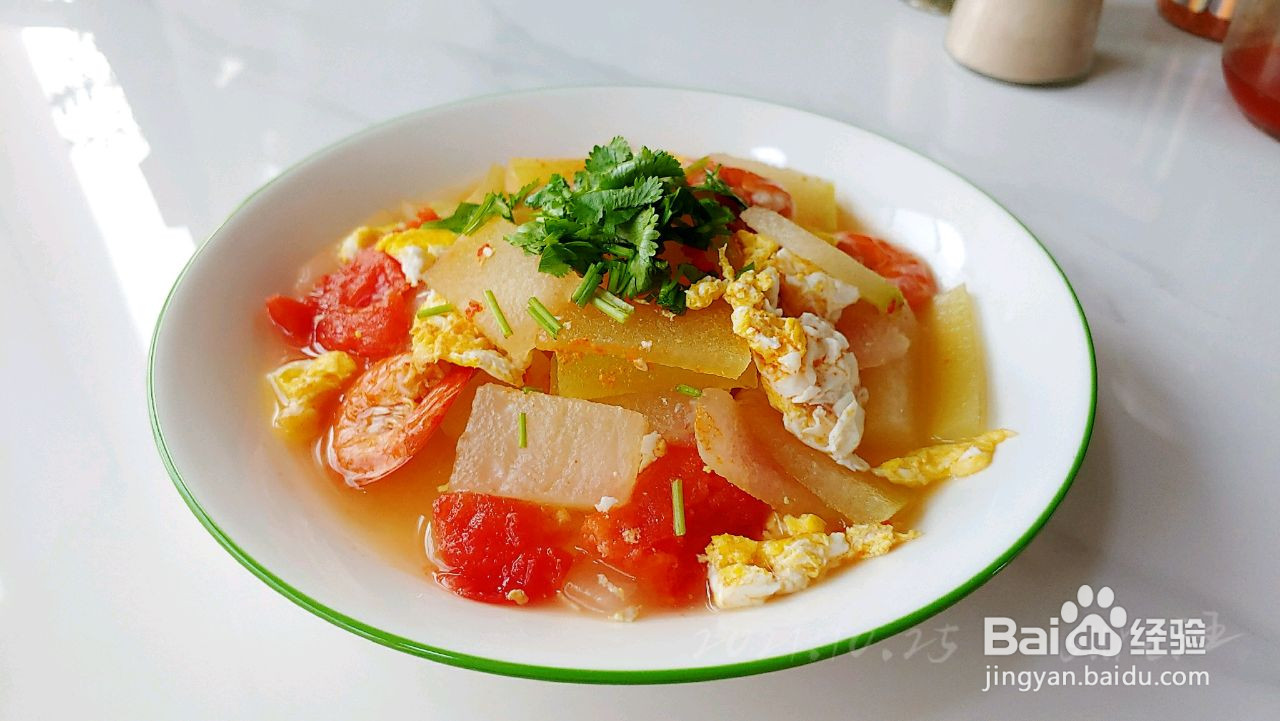 虾扯蛋柿冬瓜汤的做法