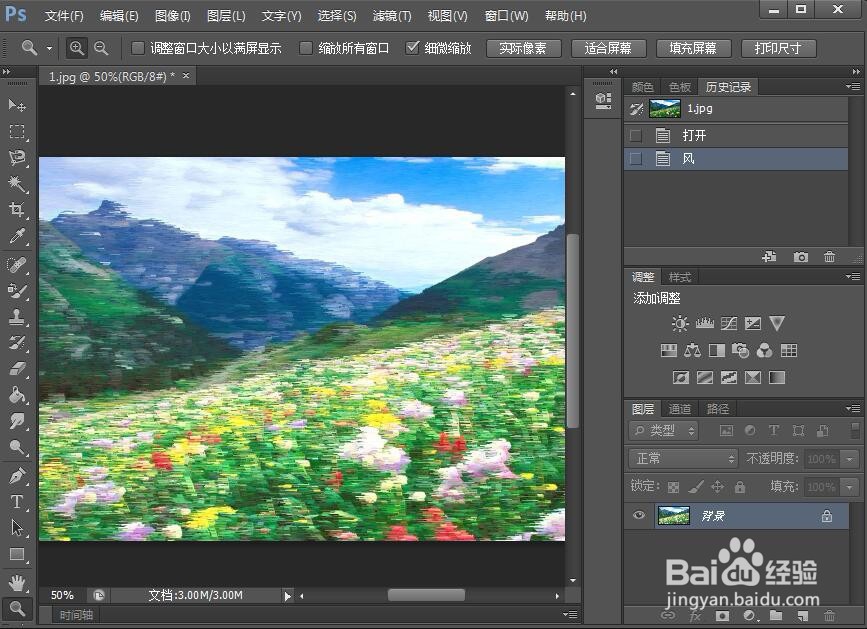 怎样给图片添加大风效果