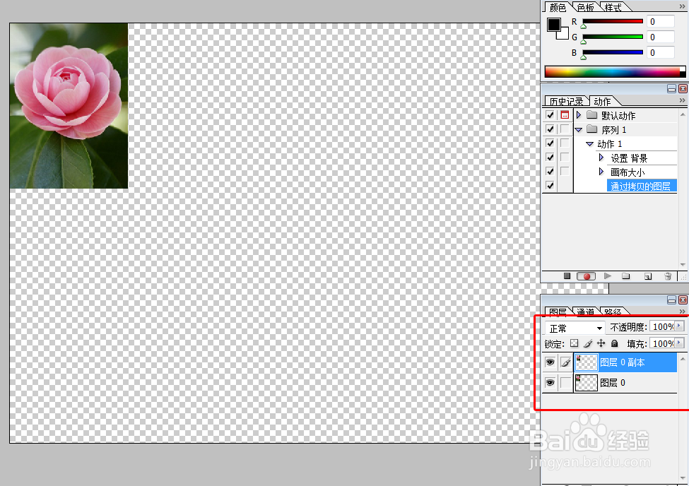 photoshop中如何对排版寸照设置动作