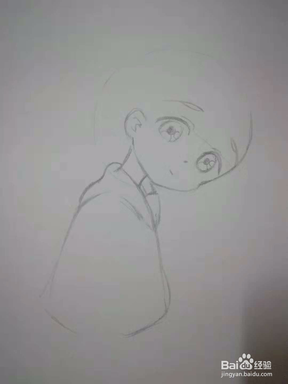 吧台休息的水手服漫画Q版人物手绘插画线稿教程