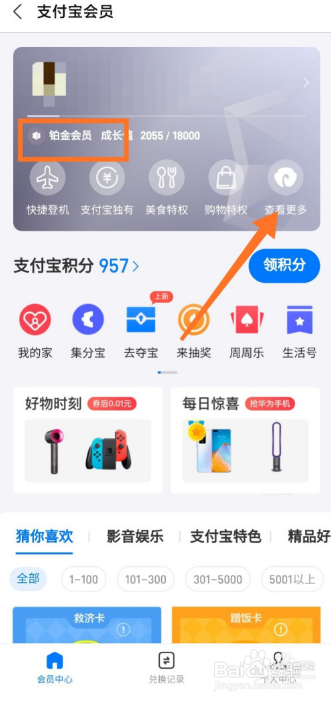支付宝铂金会员有什么用