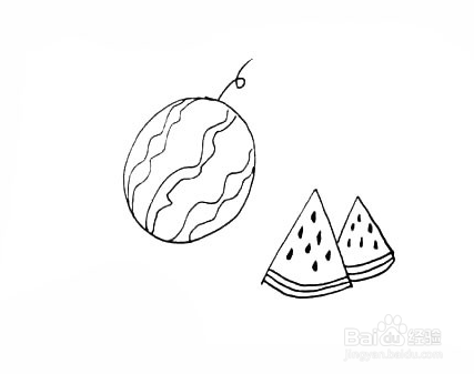 手绘简笔画之西瓜的画法