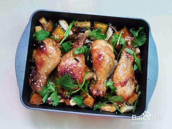 南瓜年糕烤鸡腿制作方法