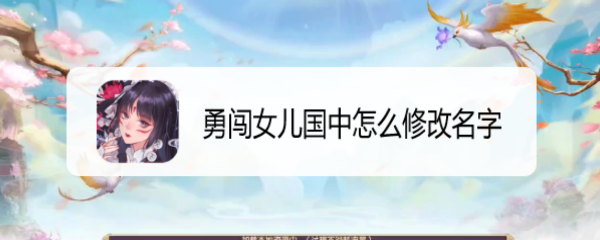 勇闯女儿国中怎么修改名字