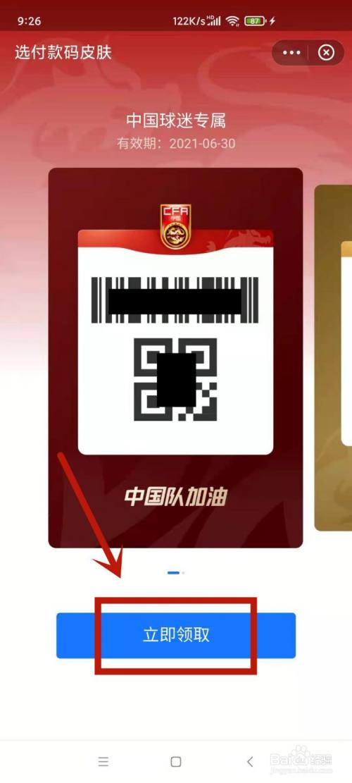 怎么领取支付宝付款码皮肤