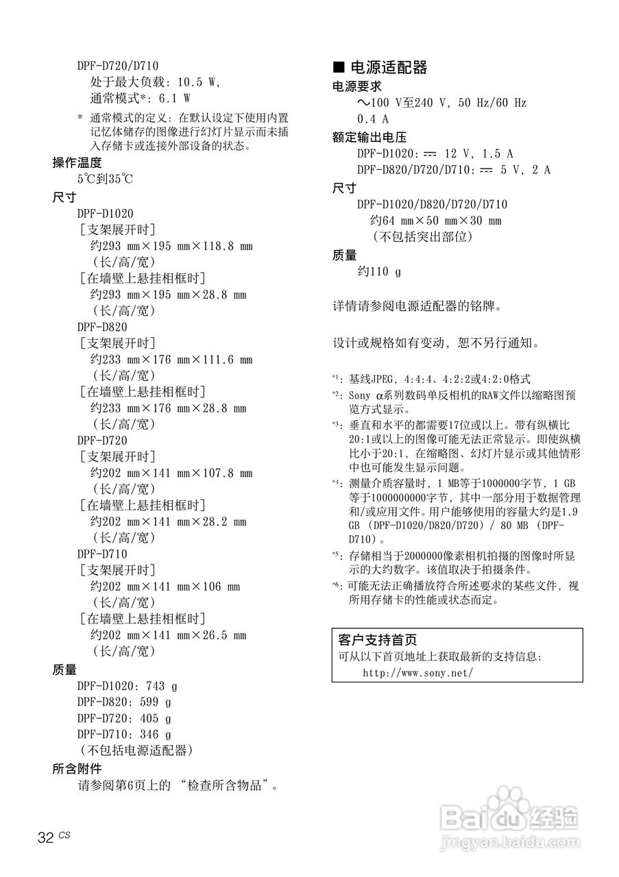 索尼DPF-D710数码相框使用说明书:[4]