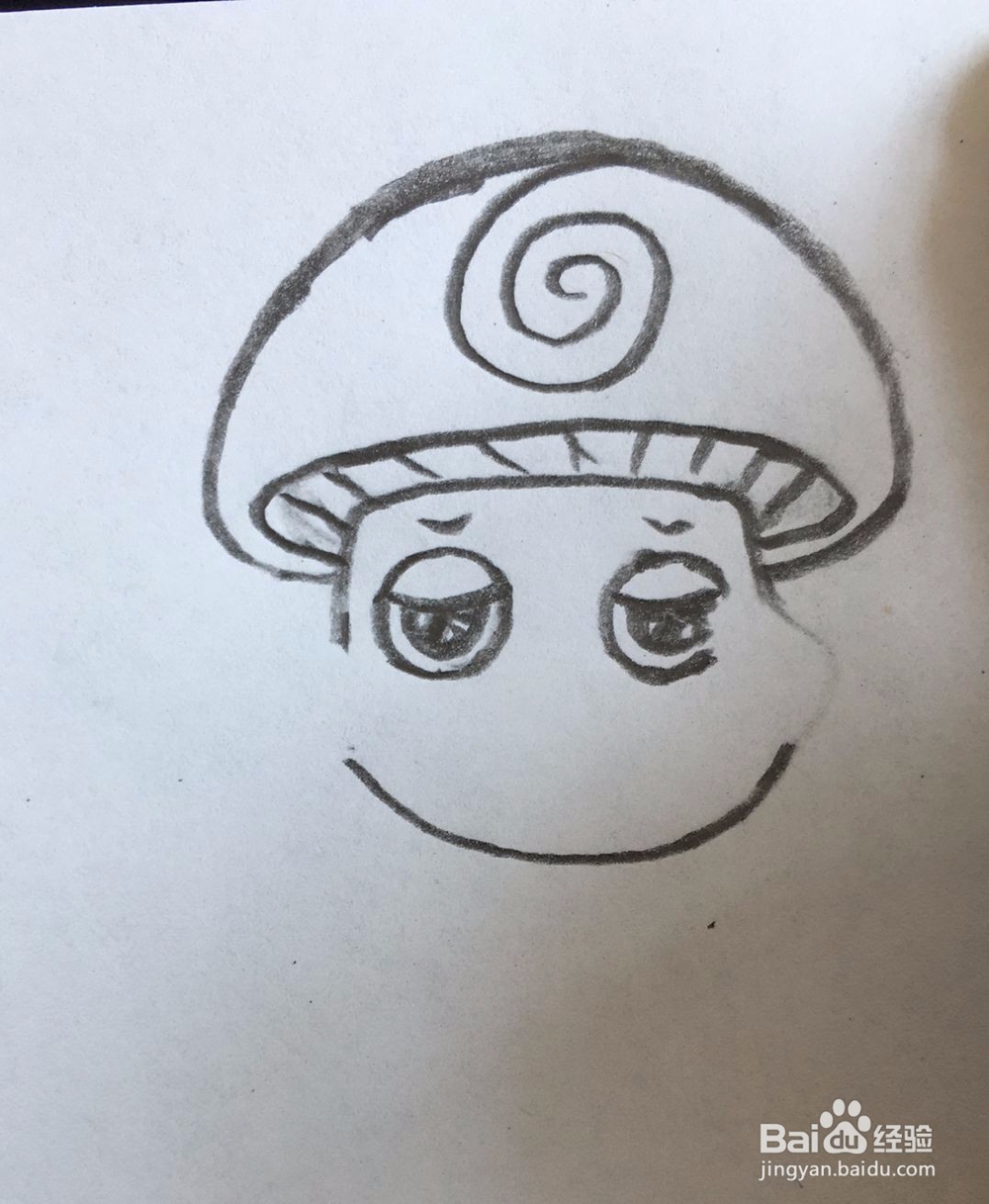 一只发困的蘑菇君如何画