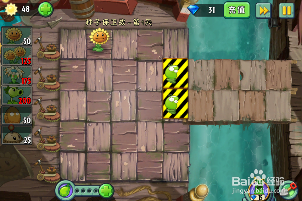 植物大战僵尸2:种子保卫战第1天(海盗港湾)