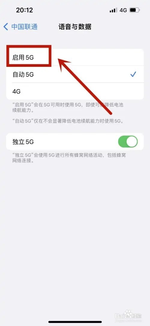 苹果如何打开5g开关
