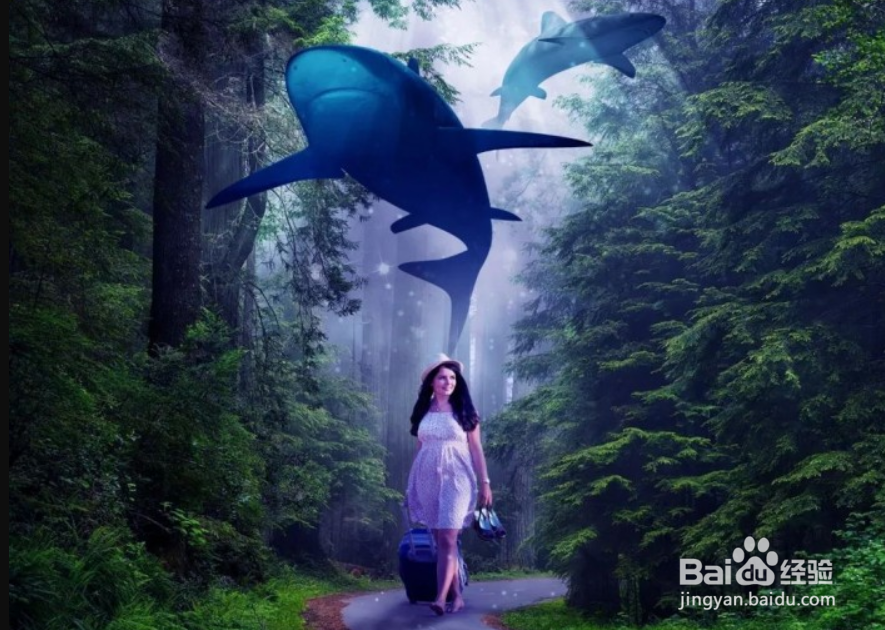 如何用ps合成关于人鱼的梦幻场景?