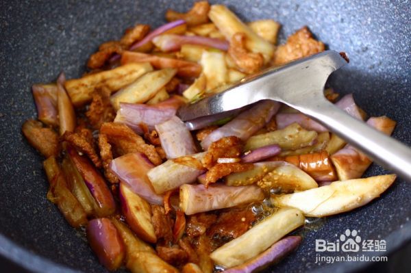 海虾肉片辣炒茄条