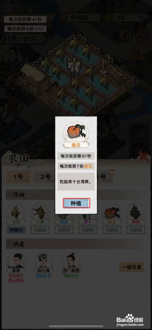 如何在水乡芳华录中种植南瓜