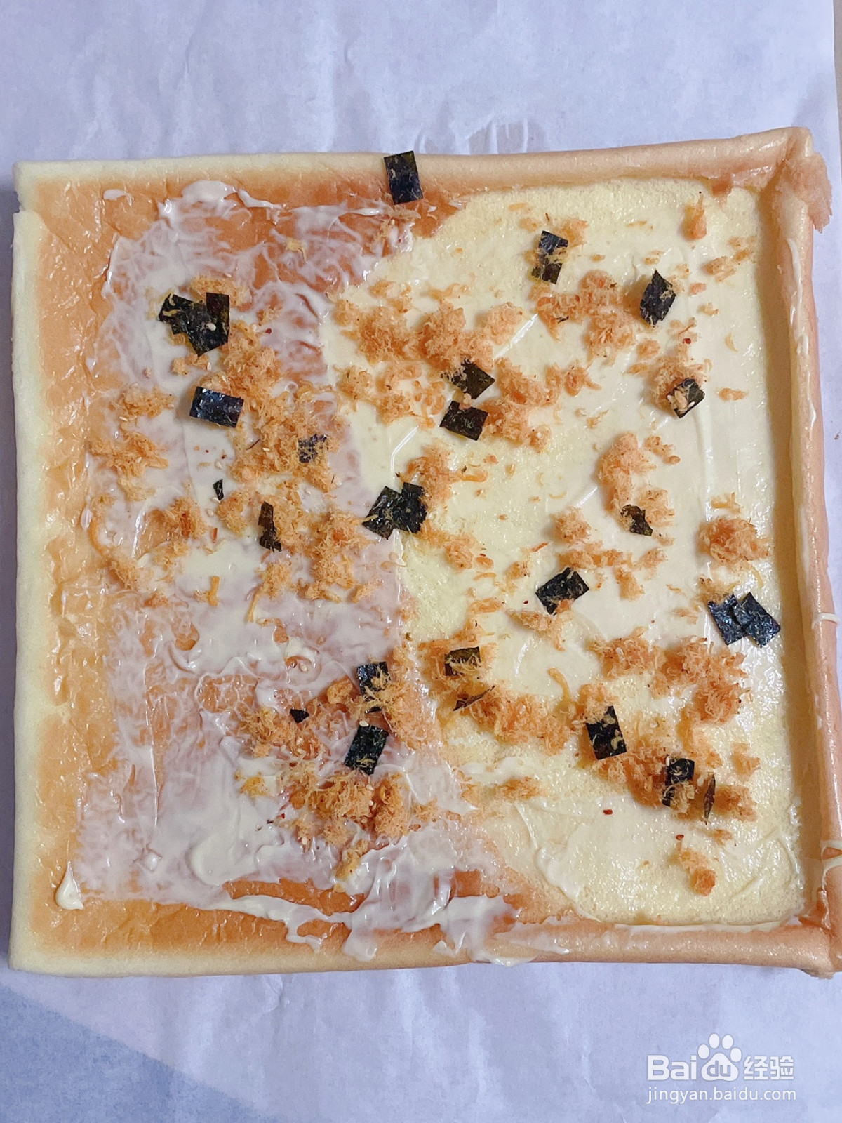 香葱肉松蛋糕卷的做法