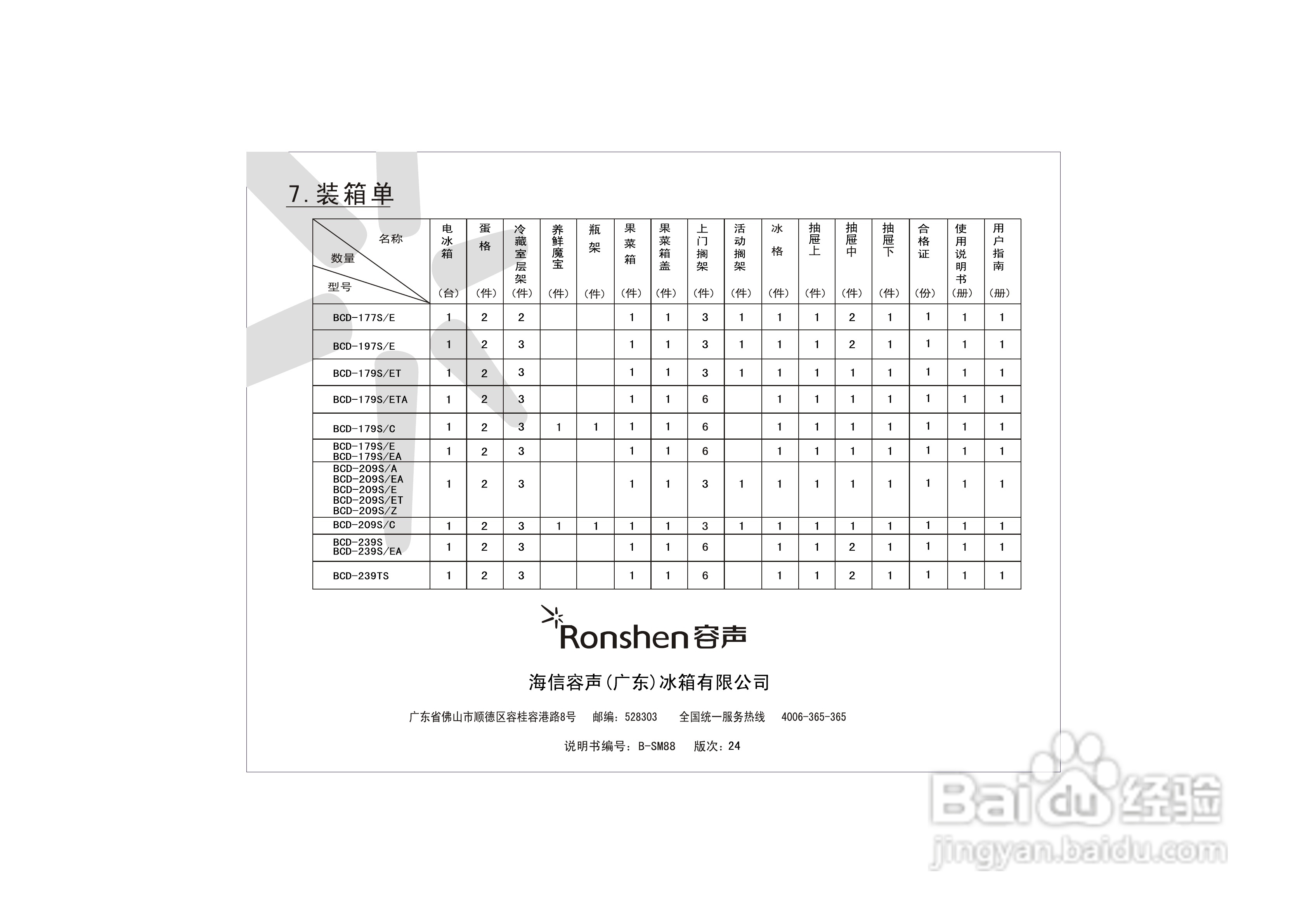 容声冰箱BCD-209S/A型使用说明书