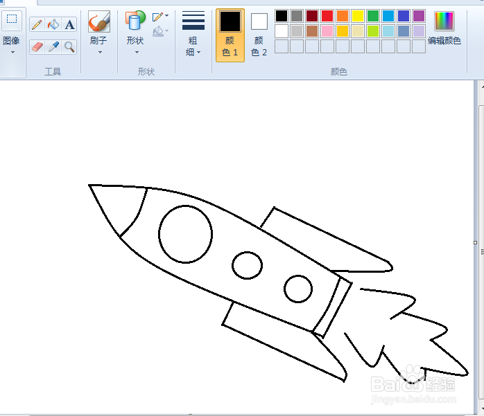 卡通火箭简笔画怎么画？