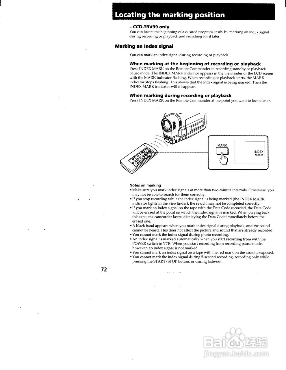 索尼CCD-TRV99模拟摄像机说明书:[8]
