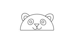 母婴/教育 育儿 > 幼儿期2 熊猫的眼睛:半圆内画四个椭圆,一大一小,小