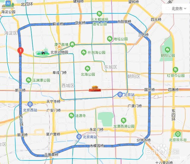 北京二环范围地图图片