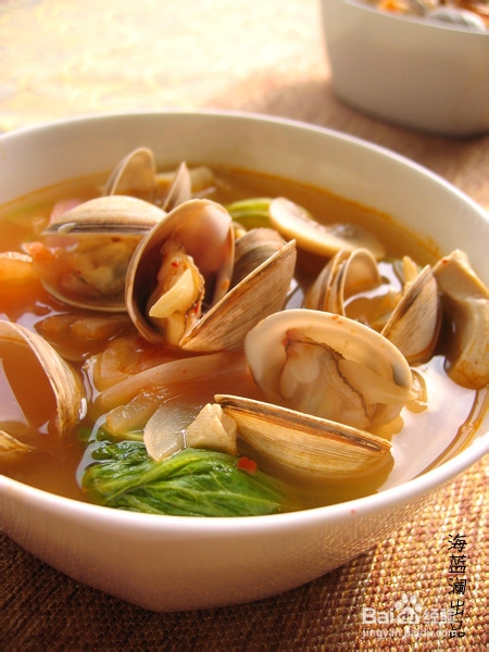 韩式泡菜蛤蜊汤的做法