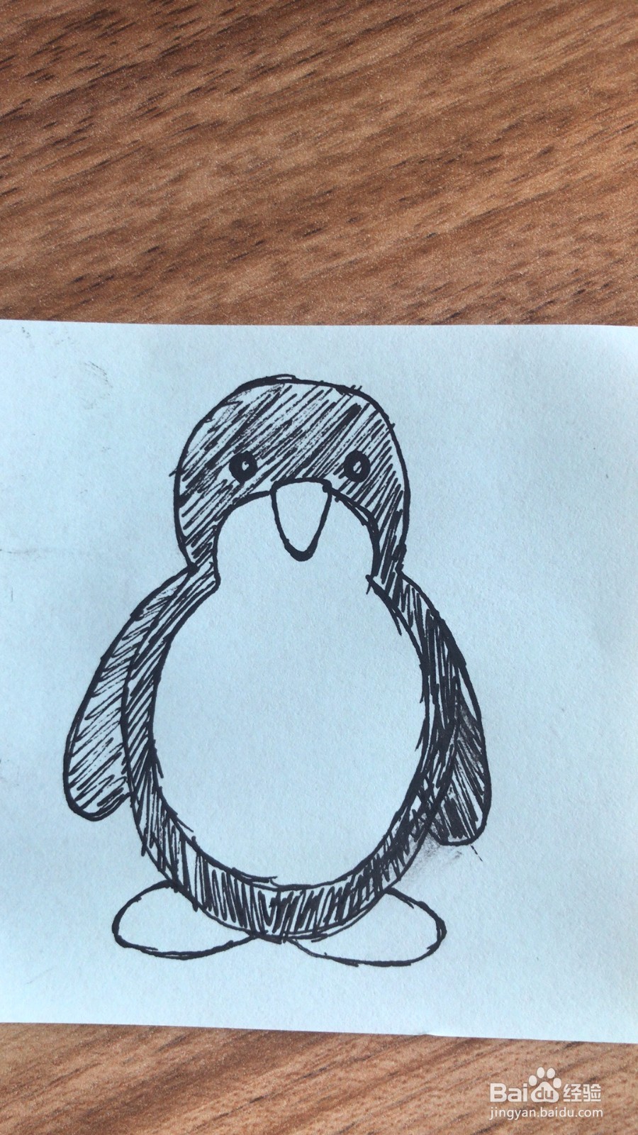 如何画小企鹅
