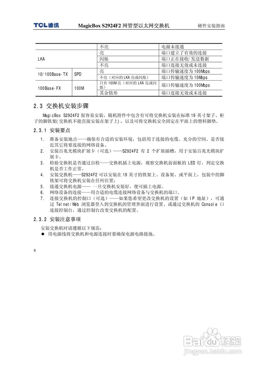 TCL王牌交换机S2924F2型说明书:[2]