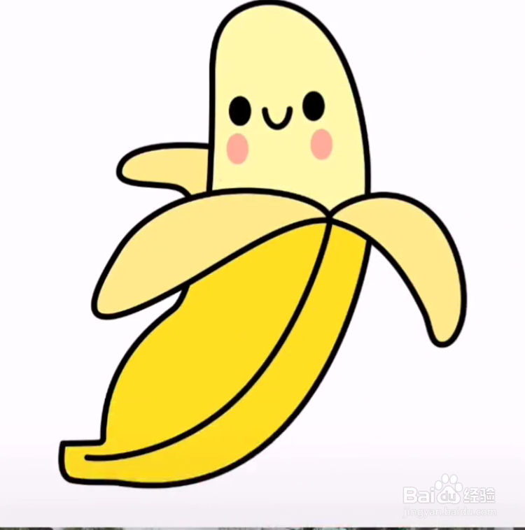 香蕉简笔画上色图片