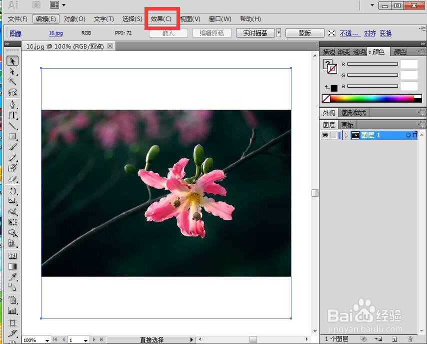 给图片添加铜版雕刻和羽化效果