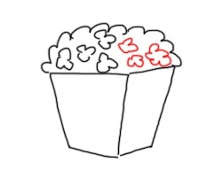 一盒爆米花怎么画