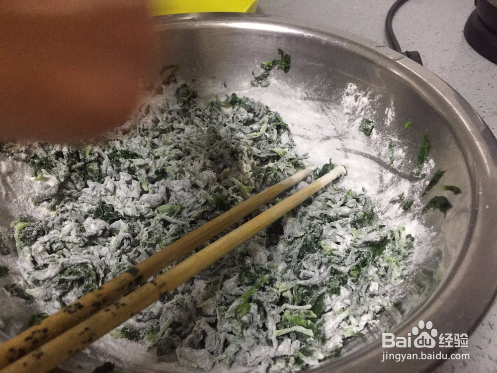 家常煎芹菜叶饼,简单!