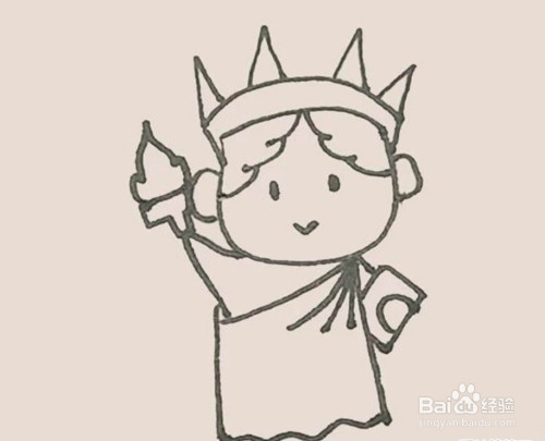 如何教小朋友画自由女神像的简笔画教程