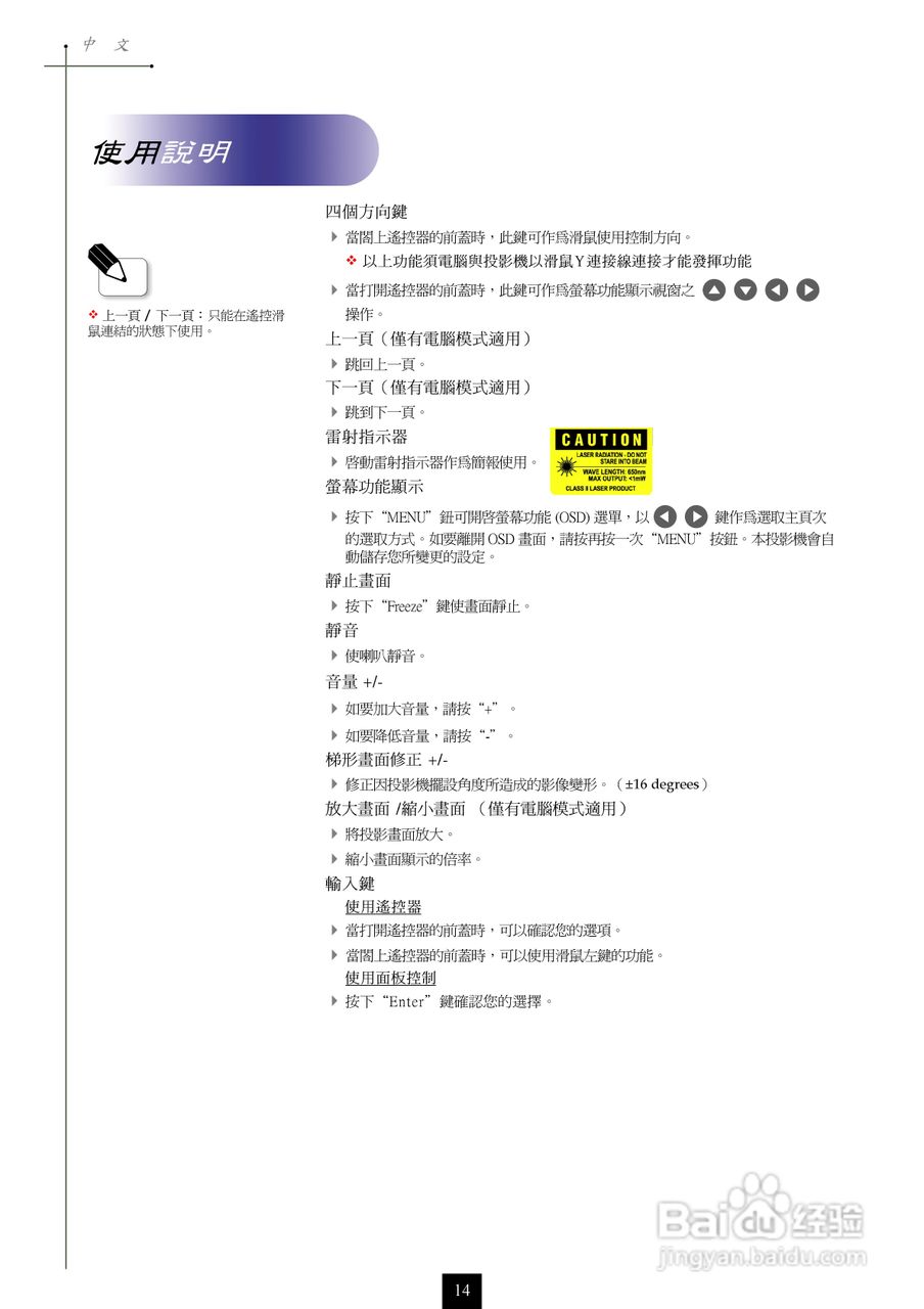 奥图码 EP750投影机说明书:[2]