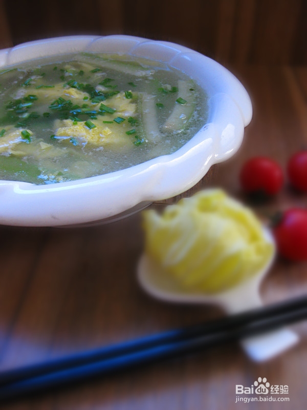 春季时令菜——丝瓜鸡蛋汤